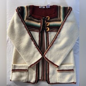 VINTAGE Riddles by Elliott Cardigan, Big Buttons, Size Medium, Boho, Cottagecore